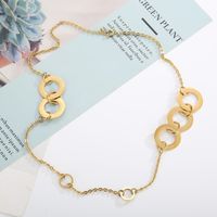 Titanium Steel 18K Gold Plated Simple Style Plating Solid Color Necklace main image 2