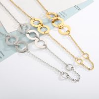 Titanium Steel 18K Gold Plated Simple Style Plating Solid Color Necklace main image 3