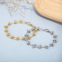 Simple Style Geometric Solid Color Titanium Steel 18K Gold Plated Bracelets In Bulk main image 1