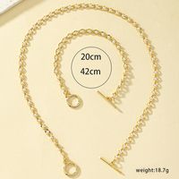 Elegant Simple Style Solid Color Alloy Plating 14k Gold Plated Women's Bracelets Necklace main image 5