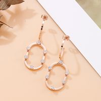 1 Pair Simple Style Geometric Solid Color Plating Titanium Steel Drop Earrings main image 5