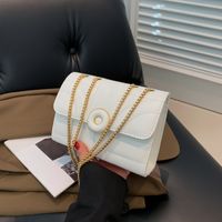 Women's Pu Leather Solid Color Elegant Square Magnetic Buckle Shoulder Bag Crossbody Bag main image 2