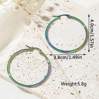 1 Pair Simple Style Artistic Round Plating Stainless Steel Earrings main image 4