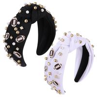 Women's Elegant Vintage Style Solid Color Cloth Inlay Rhinestones Pearl Hair Band main image 1