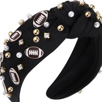 Women's Elegant Vintage Style Solid Color Cloth Inlay Rhinestones Pearl Hair Band main image 5