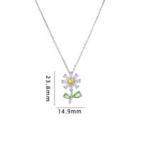 Stainless Steel 18K Gold Plated Simple Style Plating Inlay Flower Rhinestones Pendant Necklace sku image 2