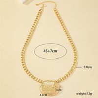 Exaggerated Punk Streetwear Oval Alloy Plating 14k Gold Plated Unisex Pendant Necklace main image 4