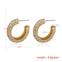 1 Piece Cute Vintage Style Sweet C Shape Plating Inlay Alloy Rhinestones Ear Studs main image 8