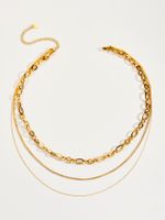 304 Stainless Steel 14K Gold Plated Lady Streetwear Solid Color Necklace sku image 2