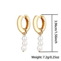 Sweet Simple Style Solid Color Alloy Beaded Plating Inlay Artificial Pearls Women's Earrings main image 7