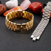 Vintage Style Geometric Solid Color Titanium Steel 18K Gold Plated Bracelets In Bulk main image 5
