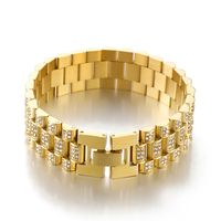 Vintage Style Geometric Solid Color Titanium Steel 18K Gold Plated Bracelets In Bulk sku image 2