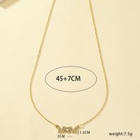 Simple Style Commute Letter Alloy Plating Inlay Rhinestones 14k Gold Plated Women's Pendant Necklace sku image 1