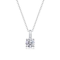 Simple Style Solid Color Sterling Silver Inlay Moissanite Pendant Necklace sku image 1
