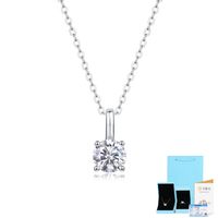 Style Simple Couleur Unie Argent Sterling Incruster Moissanite Pendentif sku image 2