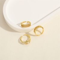 Elegant Oval Copper Plating Inlay Zircon 14k Gold Plated Open Rings main image 2