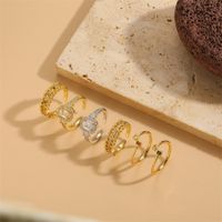 Elegant Oval Copper Plating Inlay Zircon 14k Gold Plated Open Rings main image 1