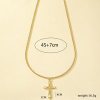 Simple Style Commute Cross Alloy Plating 14k Gold Plated Unisex Pendant Necklace sku image 1