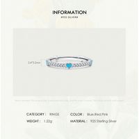 Fashion S925 Silver Ring Inlaid Diamonds Heart-shaped Ring main image 7