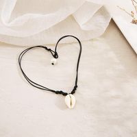 Simple Style Geometric Color Block Pu Leather Shell Plating Unisex Pendant Necklace main image 3