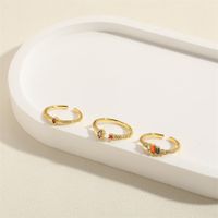 Elegant Simple Style Water Droplets Horse Eye Copper Plating Inlay Zircon 14k Gold Plated Open Rings main image 5