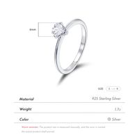 S925 Silver Simple Three-dimensional Heart Zircon Ring Female main image 7