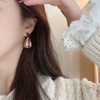 1 Pair Vintage Style Color Block Enamel Plating Alloy Gold Plated Drop Earrings main image 1