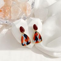 1 Pair Vintage Style Color Block Enamel Plating Alloy Gold Plated Drop Earrings main image 2
