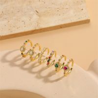 Vintage Style Simple Style Round Copper Plating Inlay Zircon 14k Gold Plated Open Rings main image 10