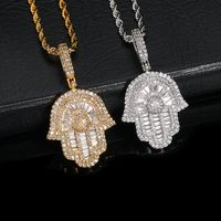 Hip Hop Paume Le Cuivre Placage Incruster Zircon Unisexe Pendentif main image 1