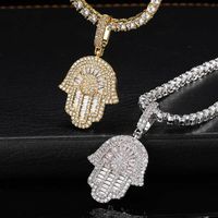 Hip Hop Paume Le Cuivre Placage Incruster Zircon Unisexe Pendentif main image 4