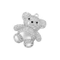 Cute Sweet Little Bear Copper Plating Inlay Zircon 18k Gold Plated Charms main image 4