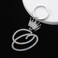Elegant Luxurious Bridal Letter Stainless Steel Titanium Steel Inlay Zircon Bag Pendant Keychain main image 1