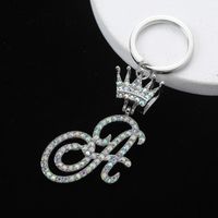 Elegant Luxurious Bridal Letter Stainless Steel Titanium Steel Inlay Zircon Bag Pendant Keychain main image 6
