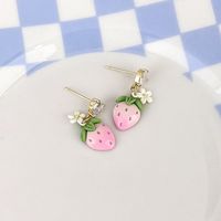 1 Pair Cute Pastoral Strawberry Copper Drop Earrings main image 5