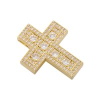 Hip-hop Retro Cross Copper Plating Inlay Zircon 18k Gold Plated Charms main image 3