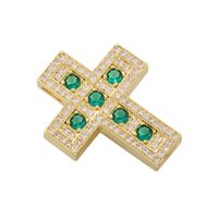 Hip-hop Retro Cross Copper Plating Inlay Zircon 18k Gold Plated Charms main image 2