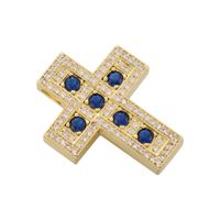 Hip-hop Retro Cross Copper Plating Inlay Zircon 18k Gold Plated Charms main image 4