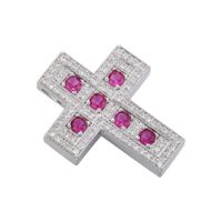 Hip-hop Retro Cross Copper Plating Inlay Zircon 18k Gold Plated Charms main image 7
