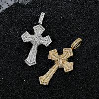 Hip-hop Cross Copper Plating Inlay Zircon Gold Plated Men's Pendant Necklace main image 4