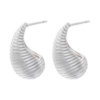1 Pair Casual C Shape Spiral Stripe Plating Copper 18k Gold Plated Ear Studs sku image 10