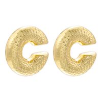 1 Pair Casual C Shape Spiral Stripe Plating Copper 18k Gold Plated Ear Studs sku image 15
