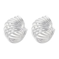 1 Pair Casual C Shape Spiral Stripe Plating Copper 18k Gold Plated Ear Studs sku image 14