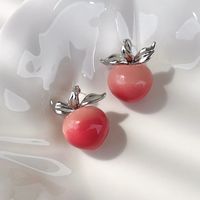 1 Pair Casual Simple Style Peach Plating Alloy White Gold Plated Ear Studs main image 8