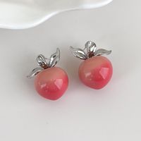 1 Pair Casual Simple Style Peach Plating Alloy White Gold Plated Ear Studs main image 6