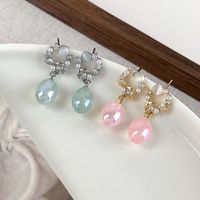 1 Pair Casual Mermaid Plating Inlay Copper Zircon White Gold Plated Gold Plated Drop Earrings main image 1