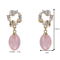 1 Pair Casual Mermaid Plating Inlay Copper Zircon White Gold Plated Gold Plated Drop Earrings main image 9