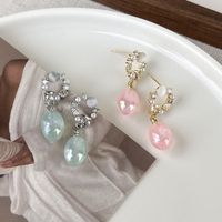 1 Pair Casual Mermaid Plating Inlay Copper Zircon White Gold Plated Gold Plated Drop Earrings main image 7