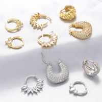 Wholesale Jewelry Ig Style Vintage Style U Shape Steel Zircon 18k Gold Plated Plating Inlay Ear Studs main image 1
