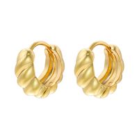 Wholesale Jewelry Ig Style Vintage Style U Shape Steel Zircon 18k Gold Plated Plating Inlay Ear Studs sku image 3